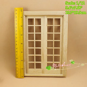 DIY Double Hung 14 Panel French Glass Door Dollhouse Miniatures 1/12 scale