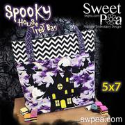 Machine Embroidery Design - Spooky House Trick or Treat Tote Bag