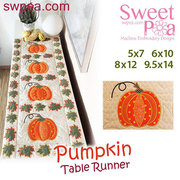 Halloween Embroidery Designs - Pumpkin Quilt Block and Table Runner